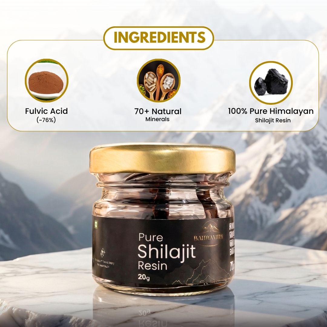 Baidyaviita Pure Himalayan Shilajit - 20 Gm (30 Servings)